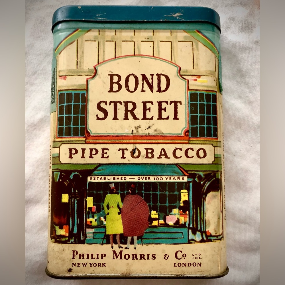 Antique Bond Street Pipe Tobacco Tin - Vintage Pipe Tin Early 20th Century